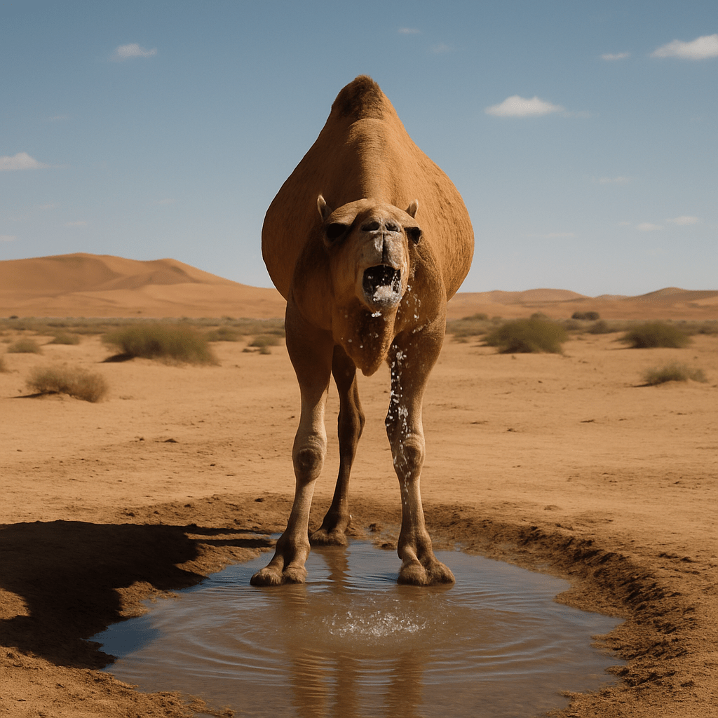 Chameau buvant