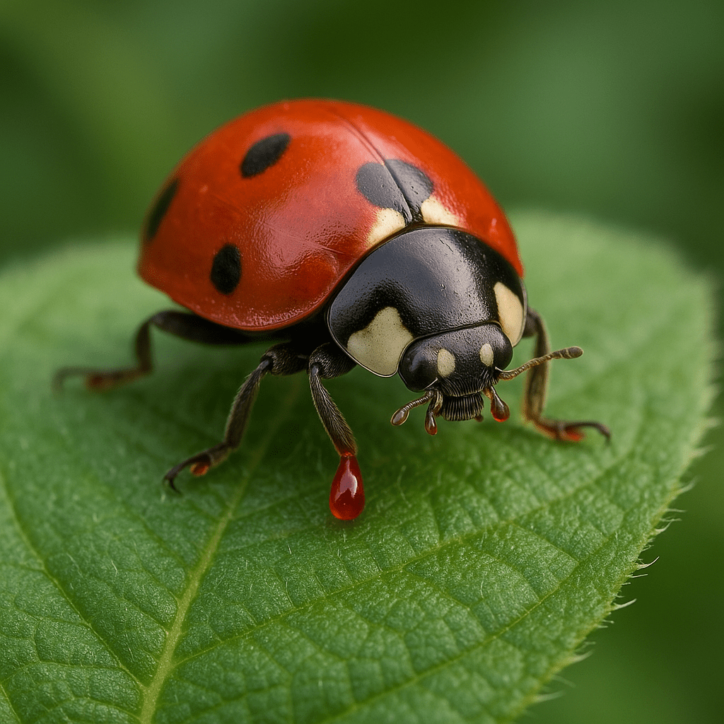 Coccinelle qui saigne par les genoux