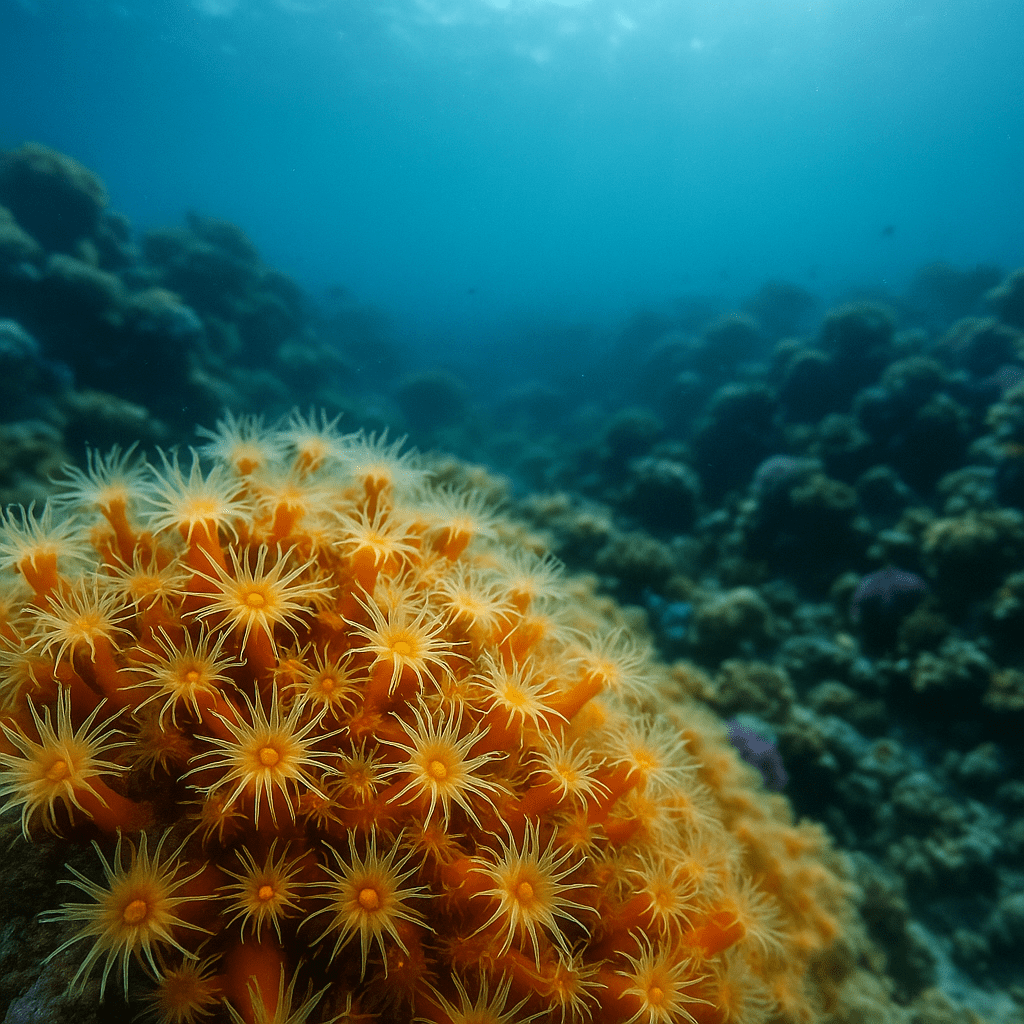 Gros plan d'un corail coloré