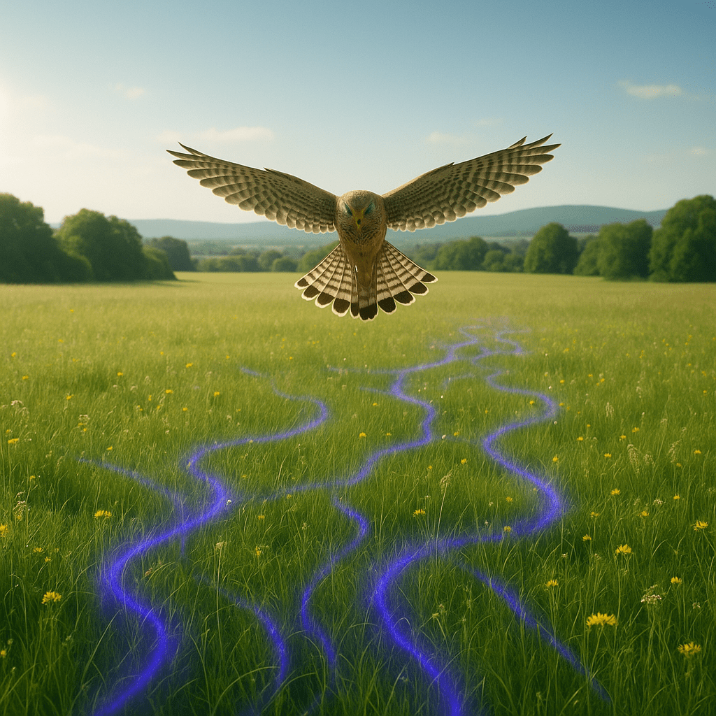 Faucon crécerelle en vol