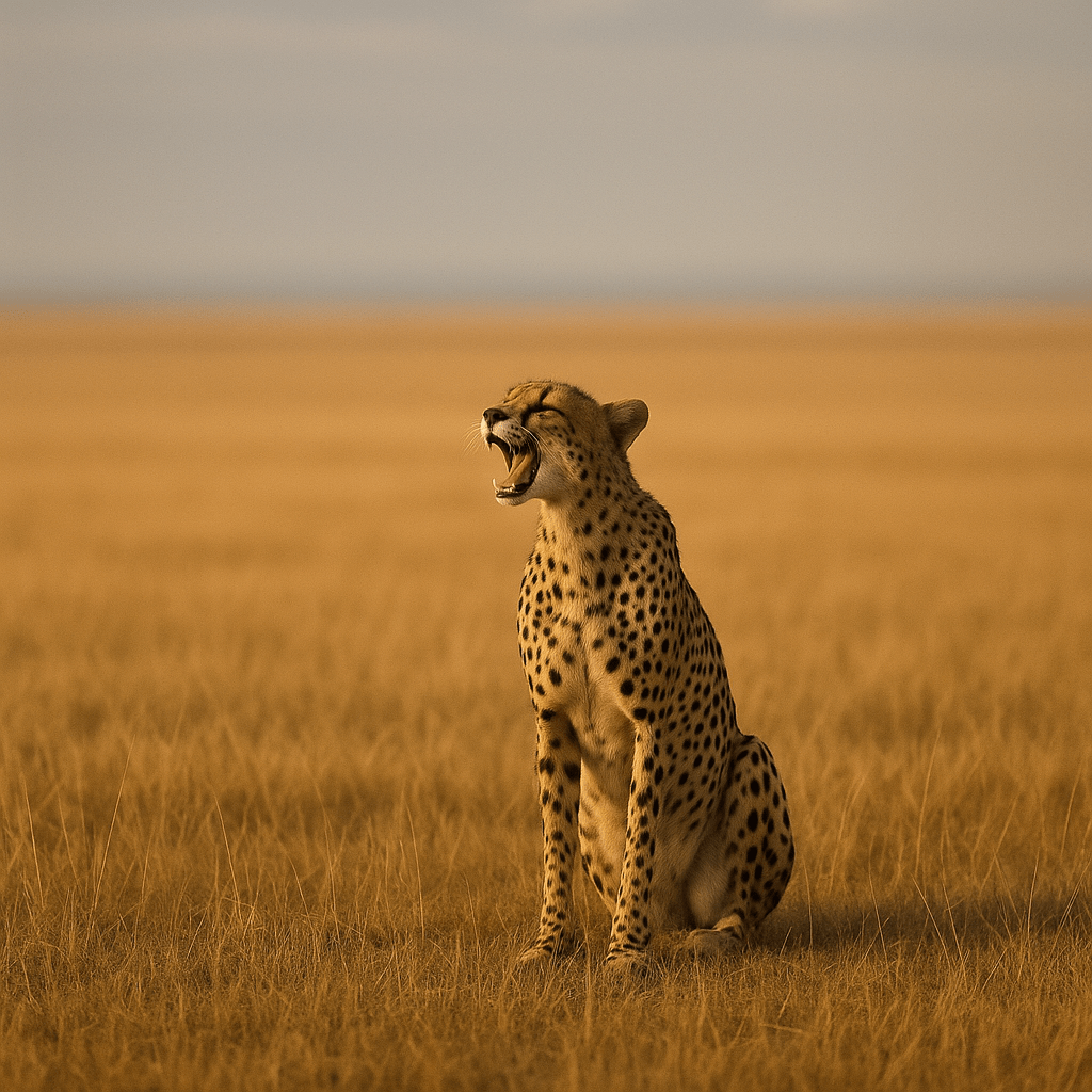 Guépard miaulant comme un chat domestique