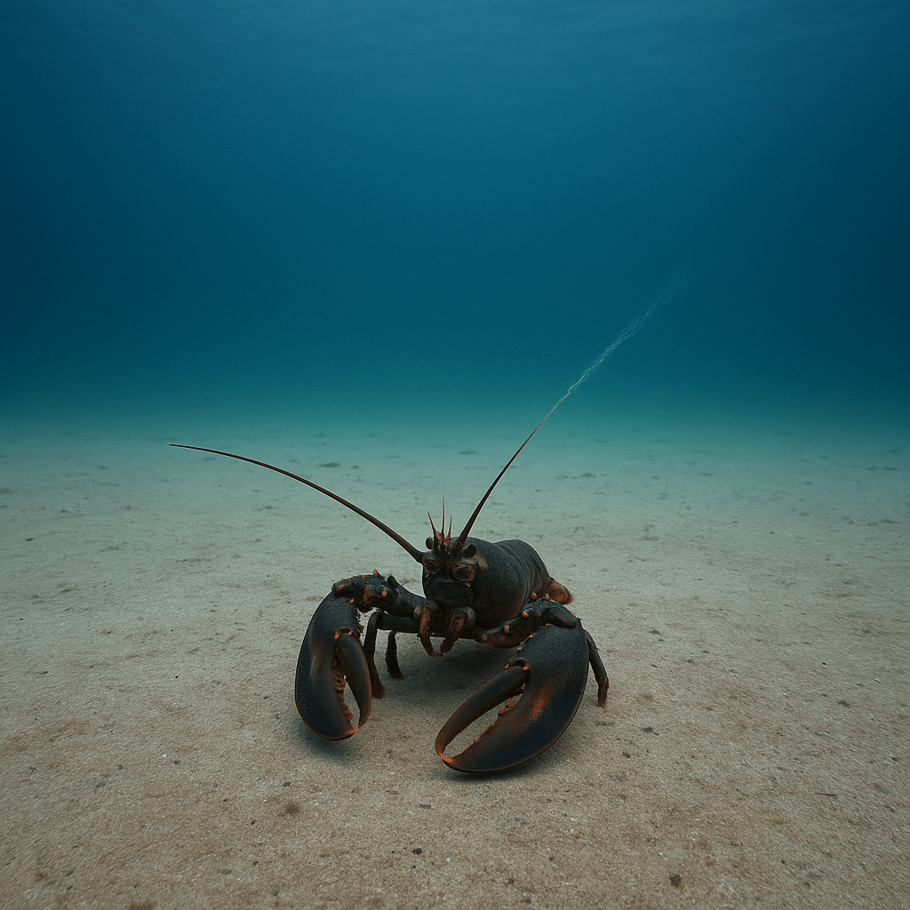 Homard urinant par le visage
