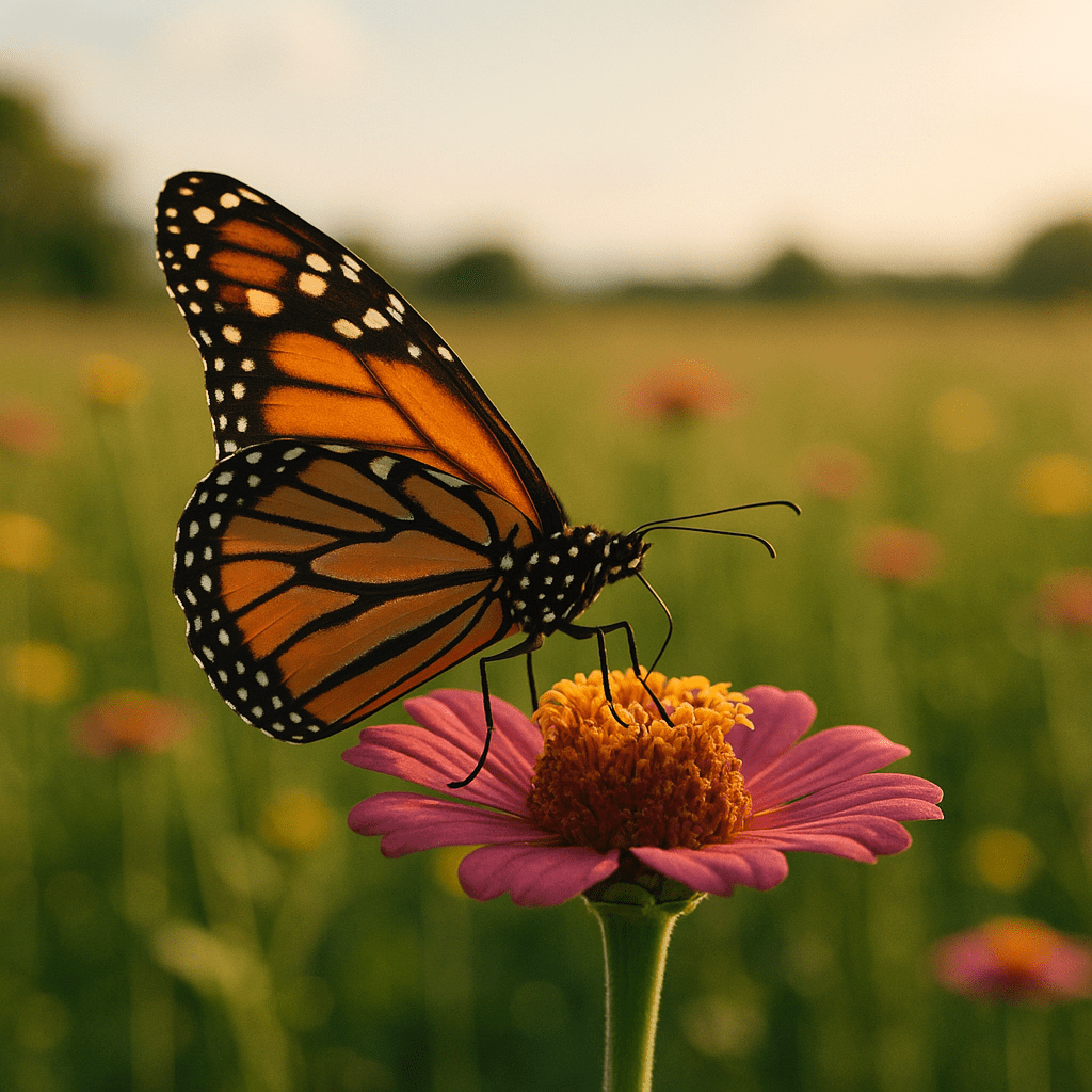 Papillon sur une fleur goûtant avec ses pattes