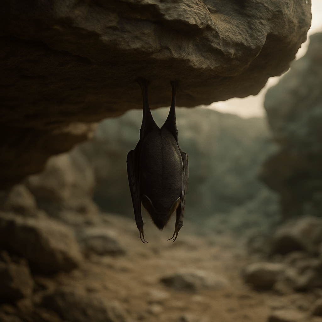 Chauve-souris en vol montrant ses pattes