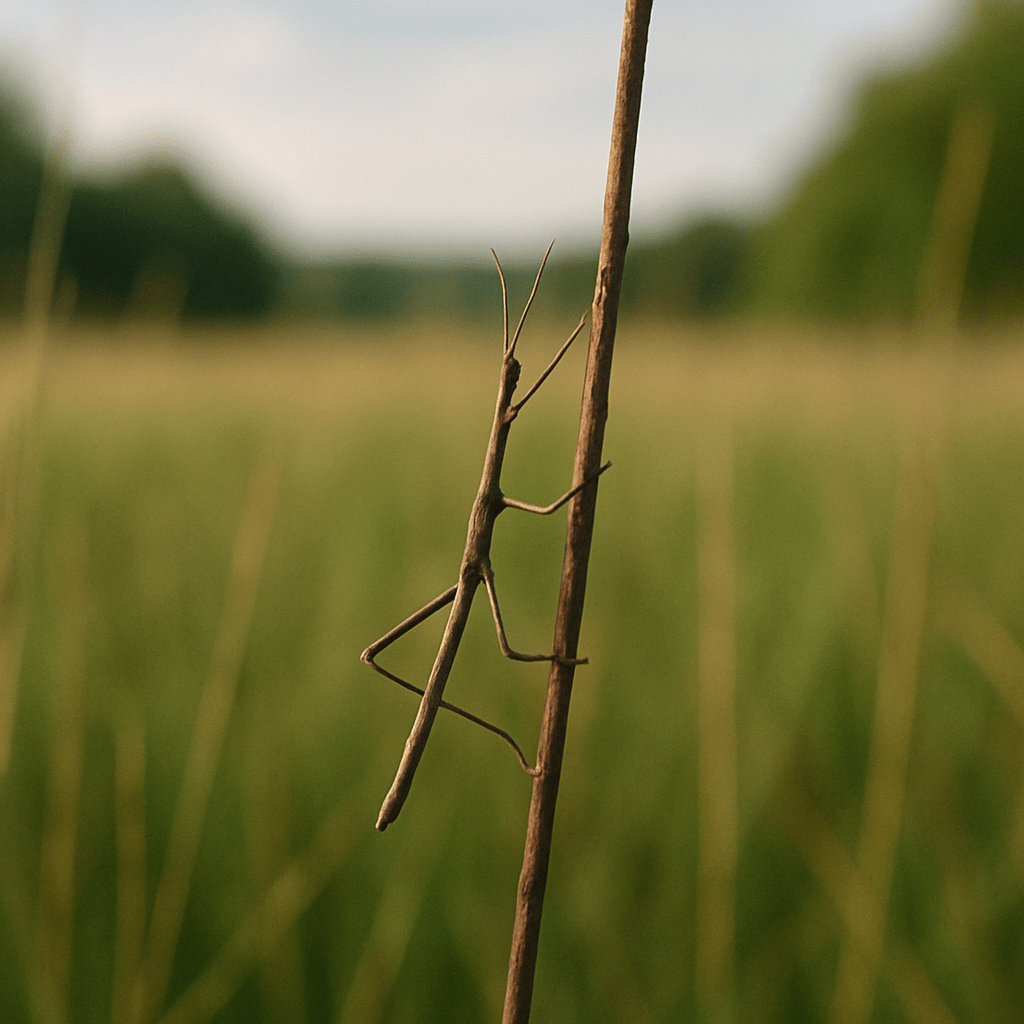 Phasme se camouflant sur une branche