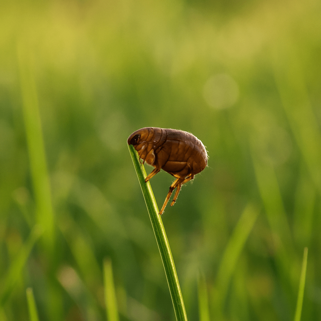 Puce sautant en plein vol