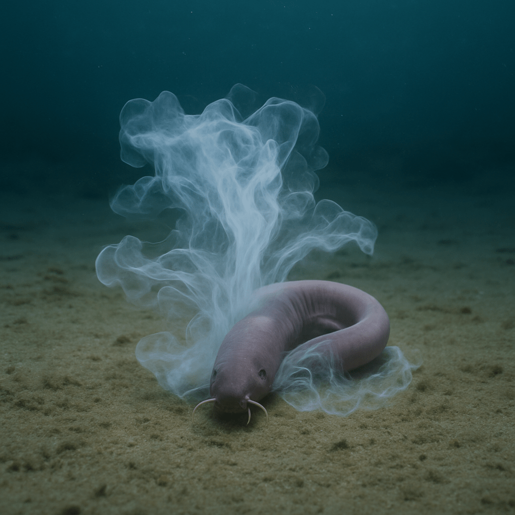 Myxine produisant du mucus collant