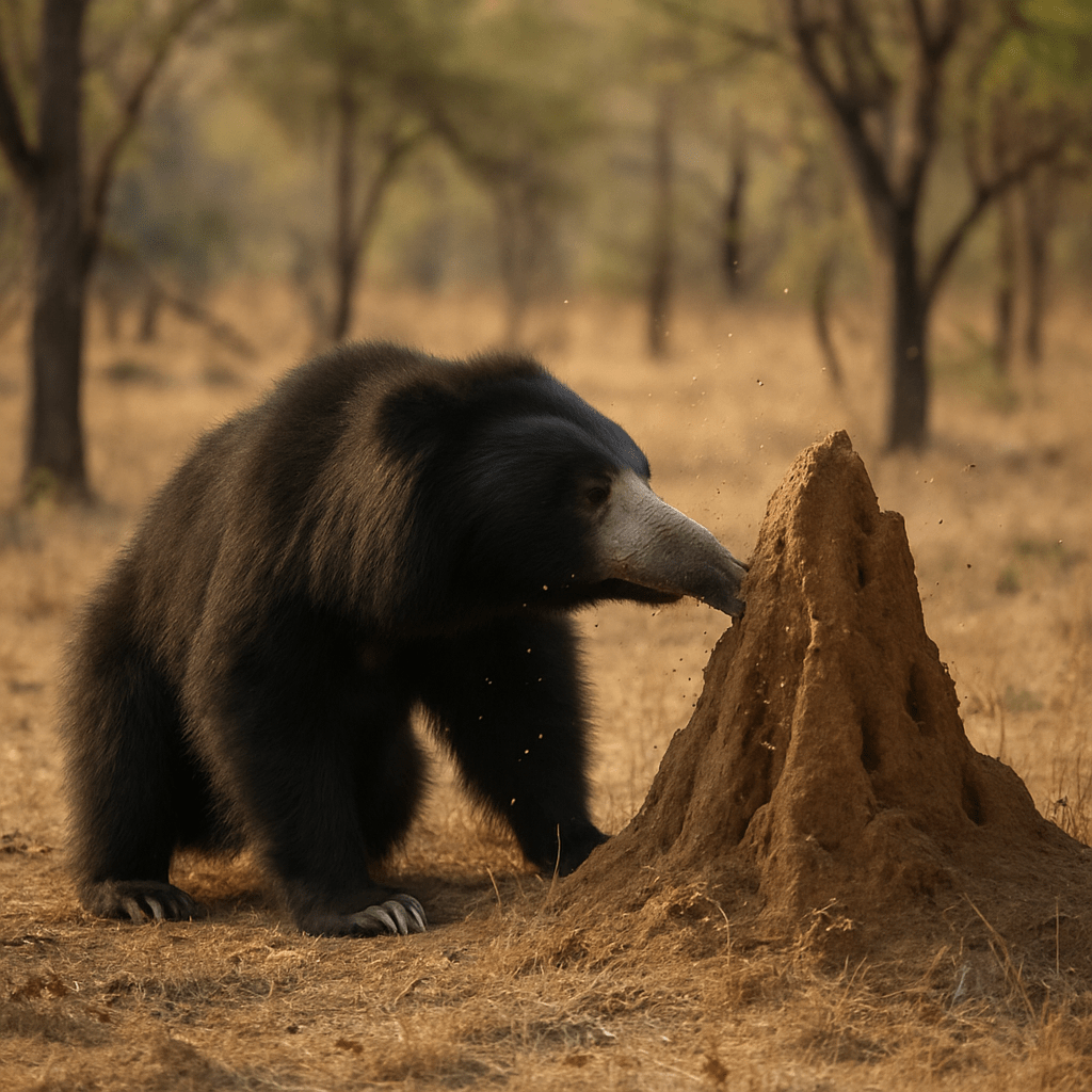 Ours lippu aspirant des termites