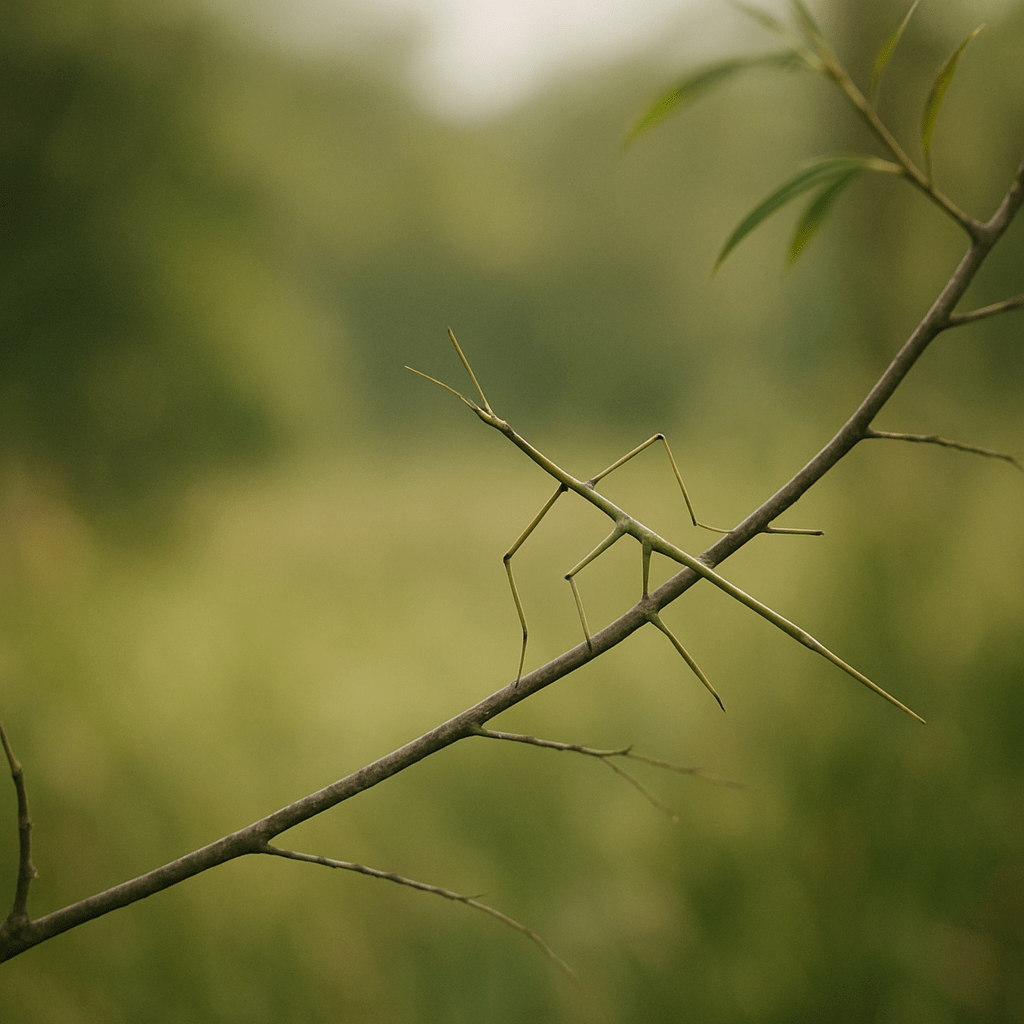 Phasme camouflé sur une branche