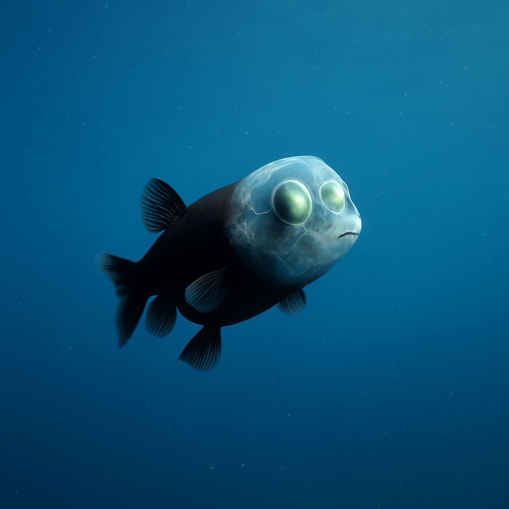 Crâne transparent d’un poisson revenant