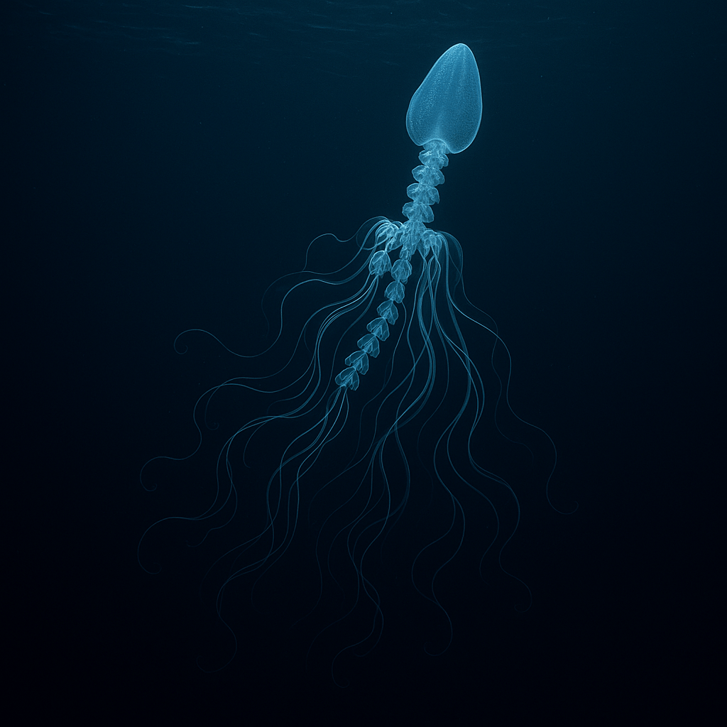 Siphonophore géant dans l'océan