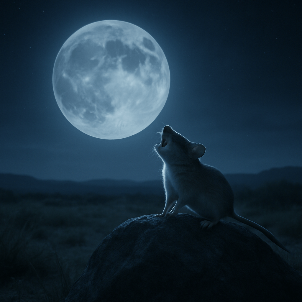 Souris sauterelle hurlant à la lune