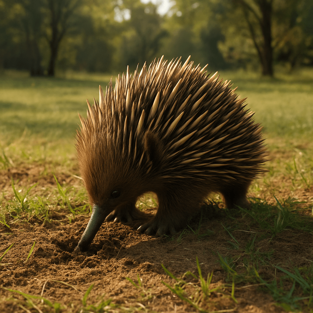 Échidné détectant des insectes avec son museau électrosensible