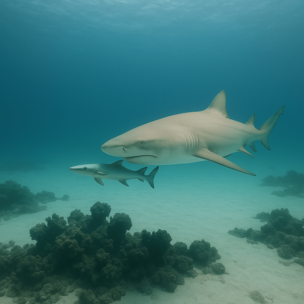 Requin-citron demandant des câlins