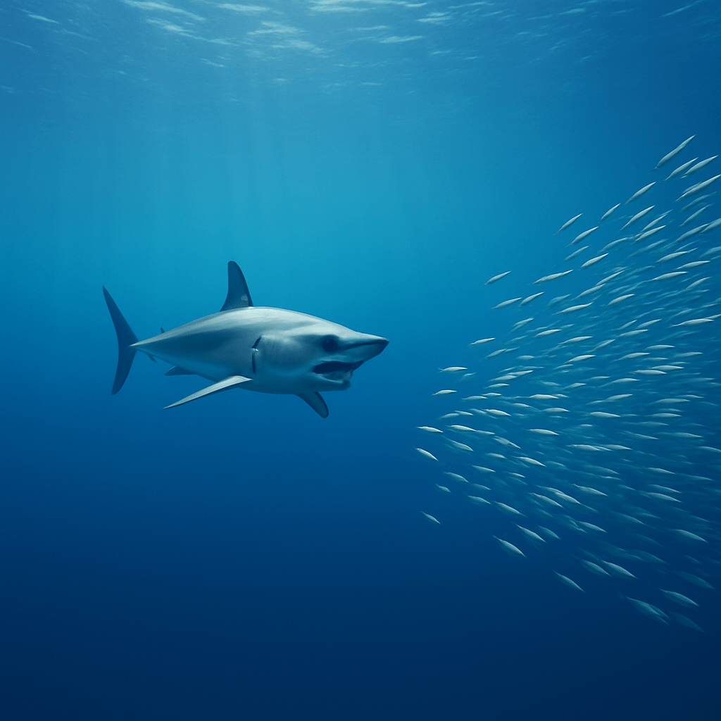 Requin mako en chasse