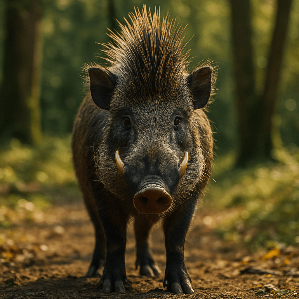 Sanglier des Visayas avec une crête punk