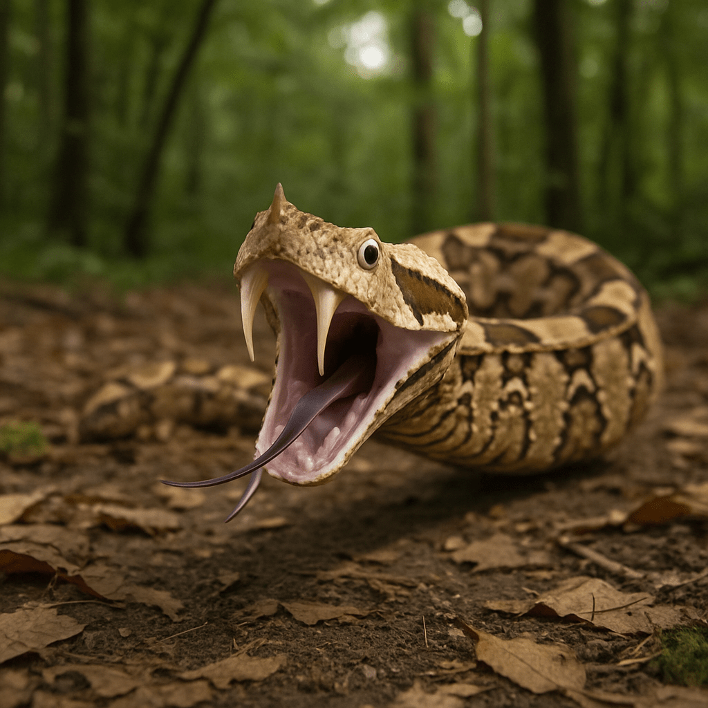 Vipère heurtante prête à frapper