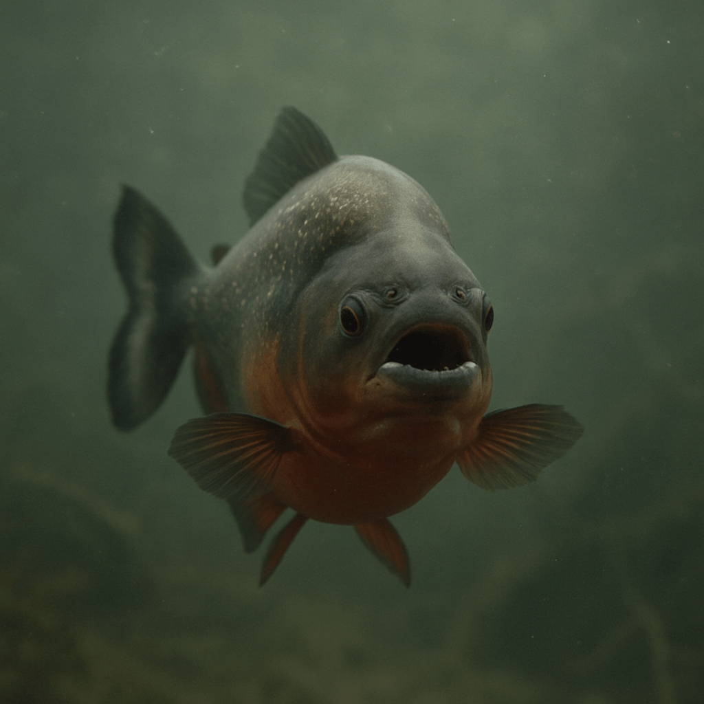 Piranha à ventre rouge grognant