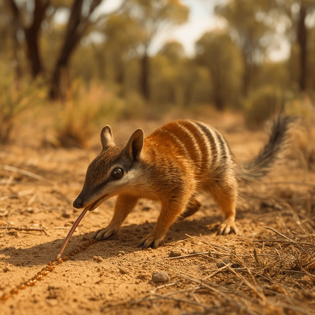 Numbat mangeant des termites